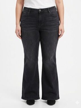 FADED GLORY black cotton, stretch, jeans size 22WP for shorter/petite women